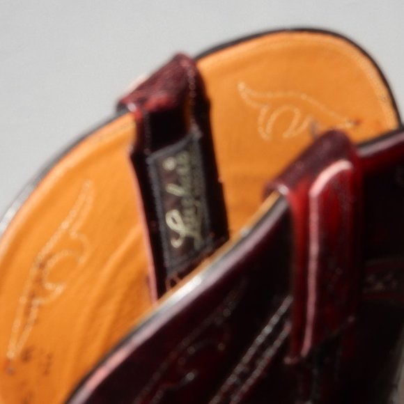 Lucchese Classic Black Cherry Goat Western Boots - Picture 6 of 7